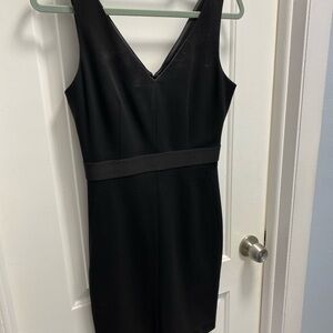 Theory Black V-Neck Mini Dress sz 4